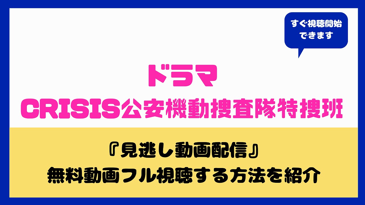 Crisis ｸﾗｲｼｽ 公安機動捜査隊特捜班の再放送はある 動画無料配信フル視聴する方法まとめ Nakaseteの普通が一番むずかしい